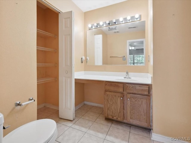 1624 Harvest Grove Ln, Henrico, VA 23223 - bathroom featuring tile patterned flooring, vanity, and ceiling fan