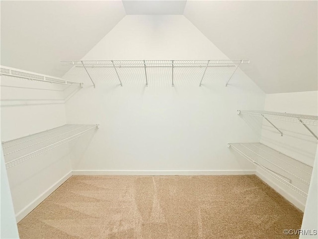 10342 Brickerton Dr, Mechanicsville, VA 23116 - walk in closet with light carpet and vaulted ceiling