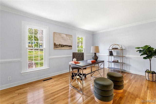 341 Rossmere Dr, Midlothian, VA 23114 - office space with light wood-type flooring and crown molding
