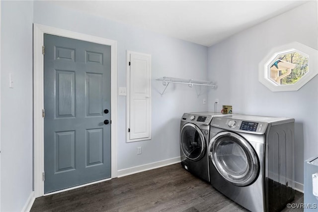 341 Rossmere Dr, Midlothian, VA 23114 - washroom featuring washer and clothes dryer and dark wood-style floors