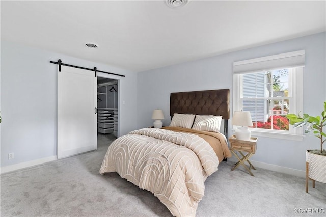 341 Rossmere Dr, Midlothian, VA 23114 - carpeted bedroom featuring a barn door and a walk in closet