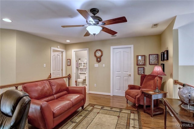5669 Virginia Park Dr, Providence Forge, VA 23140 - living area featuring recessed lighting, a ceiling fan, and light wood finished floors