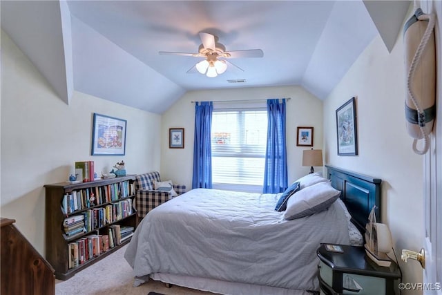 5669 Virginia Park Dr, Providence Forge, VA 23140 - carpeted bedroom featuring vaulted ceiling and a ceiling fan