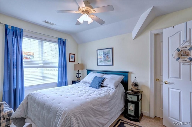 5669 Virginia Park Dr, Providence Forge, VA 23140 - carpeted bedroom with vaulted ceiling and a ceiling fan