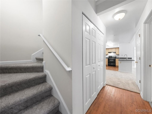 624 Bristol Village Dr Unit 302, Chesterfield, VA 23114 - staircase with wood finished floors and baseboards