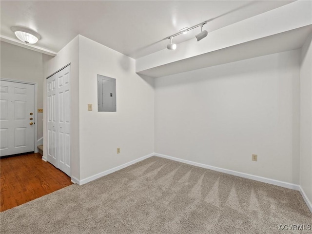 624 Bristol Village Dr Unit 302, Chesterfield, VA 23114 - carpeted empty room featuring electric panel and track lighting