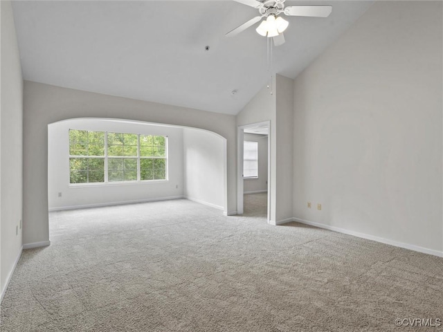 624 Bristol Village Dr Unit 302, Chesterfield, VA 23114 - spare room featuring carpet floors, ceiling fan, and high vaulted ceiling