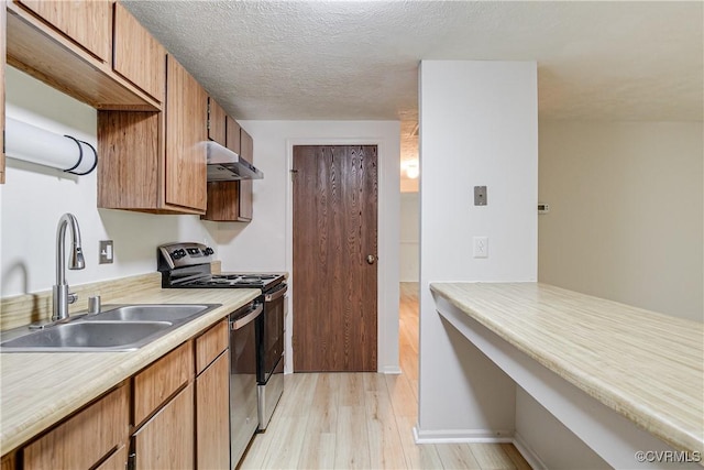 8404 Muldoon Ct Unit 4, Henrico, VA 23228 - kitchen featuring stove, light wood-style flooring, under cabinet range hood, light countertops, and dishwasher