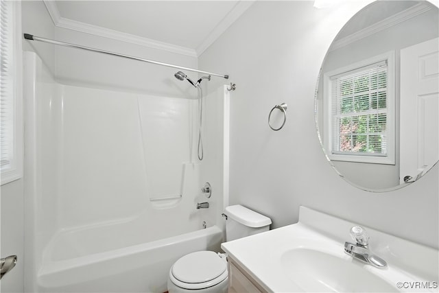 15685 Kennons Ln, Amelia, VA 23002 - full bathroom with bathtub / shower combination, vanity, and crown molding
