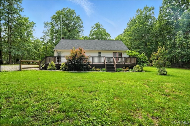 15685 Kennons Ln, Amelia, VA 23002 - rear view of property featuring a wooden deck