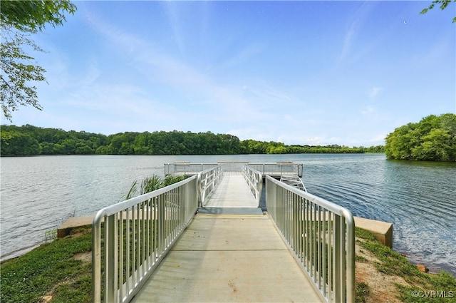 15685 Kennons Ln, Amelia, VA 23002 - dock area featuring a water view and a forest view