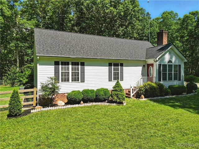 15685 Kennons Ln, Amelia, VA 23002 - view of front of property with a shingled roof and a chimney
