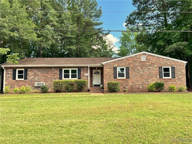 12027 Old Buckingham Rd, Midlothian, VA 23113 - single story home featuring brick siding, a front yard, entry steps, and a shingled roof