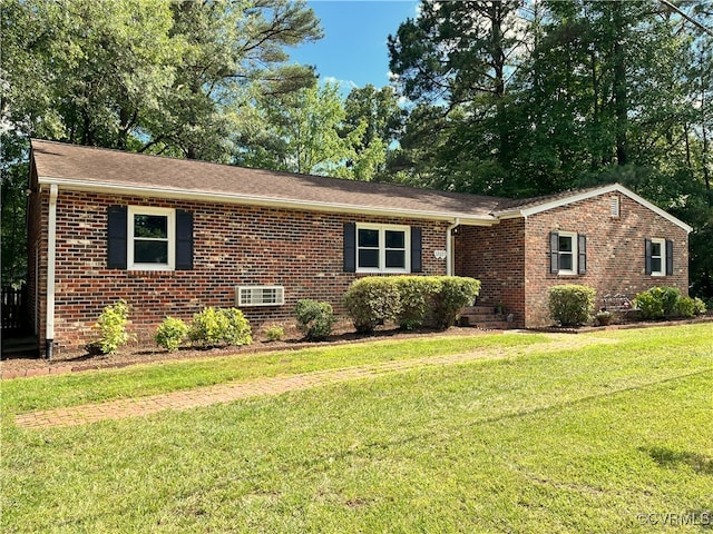 12027 Old Buckingham Rd, Midlothian, VA 23113 - single story home featuring brick siding, a front yard, and roof with shingles
