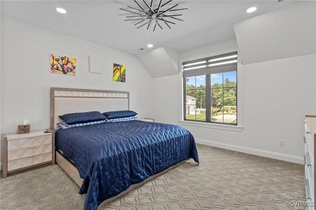 12313 Haybrook Ln, Henrico, VA 23059 - bedroom featuring recessed lighting, vaulted ceiling, and light colored carpet