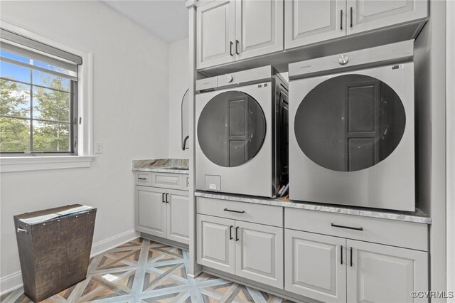12313 Haybrook Ln, Henrico, VA 23059 - laundry room with cabinet space and washing machine and dryer