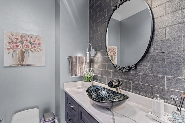 12313 Haybrook Ln, Henrico, VA 23059 - bathroom featuring vanity and tasteful backsplash