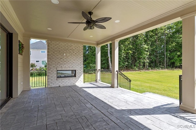 12313 Haybrook Ln, Henrico, VA 23059 - view of patio featuring ceiling fan