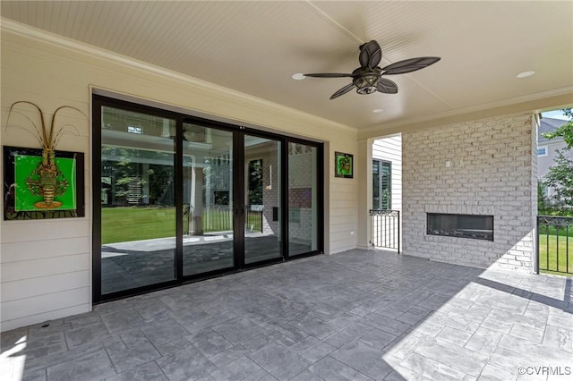 12313 Haybrook Ln, Henrico, VA 23059 - view of patio featuring ceiling fan