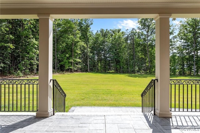 12313 Haybrook Ln, Henrico, VA 23059 - porch featuring a lawn