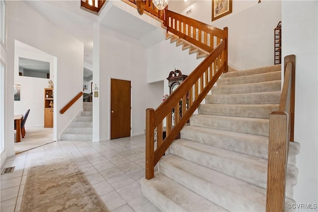 4604 Chesdin Woods Dr, Sutherland, Sutherland, VA 23885 - stairs with tile patterned floors and baseboards