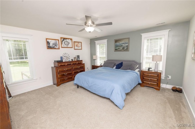 8851 Topeka Rd, Quinton, VA 23141 - bedroom featuring light carpet and a ceiling fan