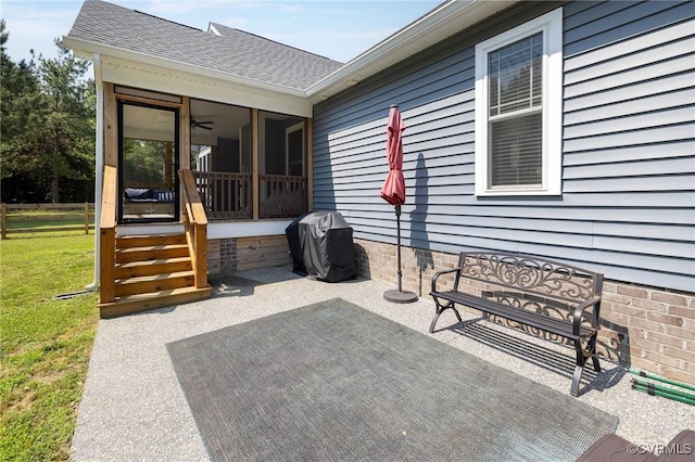 8851 Topeka Rd, Quinton, VA 23141 - view of patio / terrace featuring a sunroom and a grill