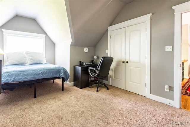 2631 Royal Crest Dr, Midlothian, VA 23113 - carpeted bedroom featuring lofted ceiling, a closet, and an office area