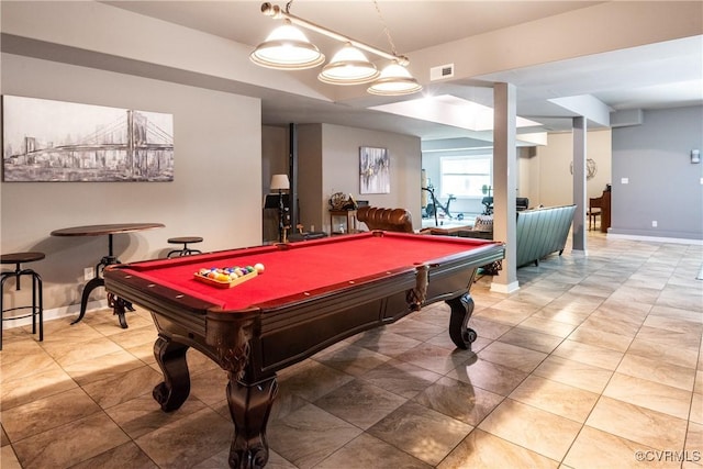 2631 Royal Crest Dr, Midlothian, VA 23113 - playroom with billiards and tile patterned flooring