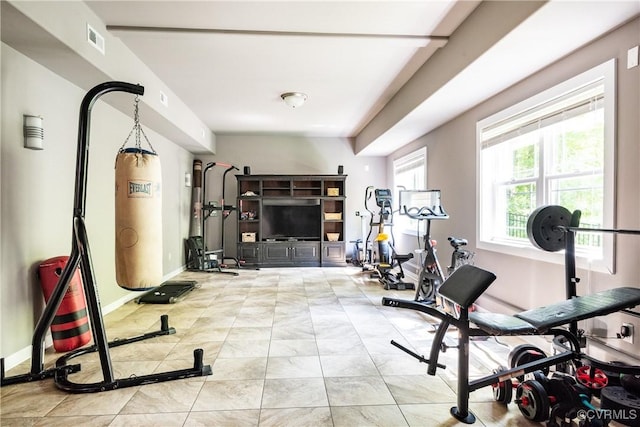 2631 Royal Crest Dr, Midlothian, VA 23113 - exercise room featuring baseboards