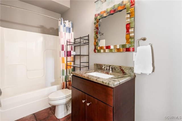 2631 Royal Crest Dr, Midlothian, VA 23113 - bathroom featuring vanity, shower / bathtub combination with curtain, and tile patterned floors