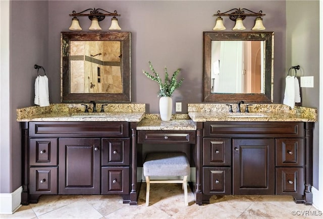 2631 Royal Crest Dr, Midlothian, VA 23113 - bathroom featuring two vanities and a tile shower