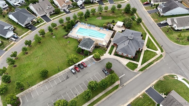 7822 James Blair Ln, New Kent, VA 23124 - aerial perspective of suburban area with a pool