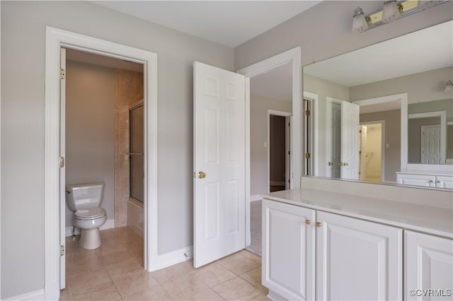 2619 Mulberry Row Rd, Midlothian, VA 23113 - full bathroom with vanity, tile patterned floors, and enclosed tub / shower combo