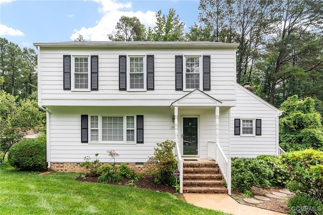 1917 Moonwind Pl, Henrico, VA 23238 - view of front of home featuring crawl space and a front lawn