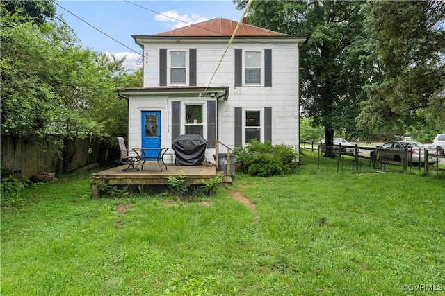 104 E 5th St, Mineral, VA 23117 - rear view of property with a deck