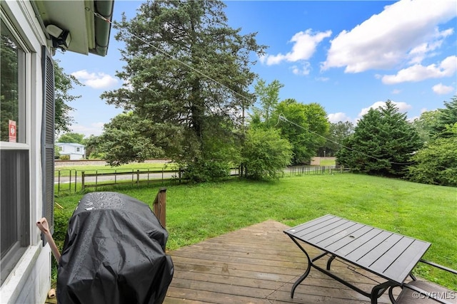 104 E 5th St, Mineral, VA 23117 - wooden terrace featuring grilling area and a fenced backyard