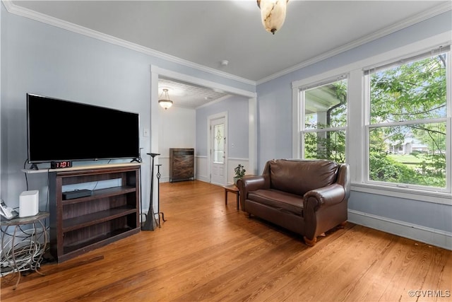 104 E 5th St, Mineral, VA 23117 - living area with wood finished floors, ornamental molding, and wine cooler