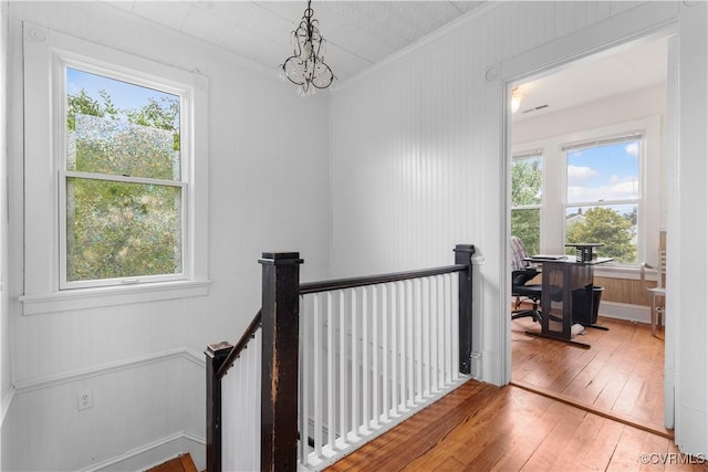 104 E 5th St, Mineral, VA 23117 - hall with an upstairs landing, hardwood / wood-style flooring, healthy amount of natural light, and ornamental molding