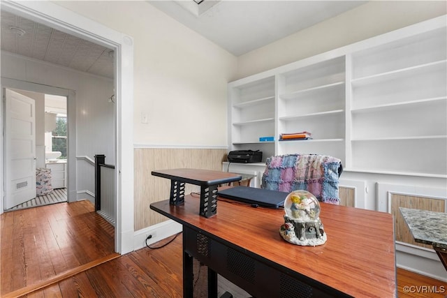 104 E 5th St, Mineral, VA 23117 - home office with hardwood / wood-style floors and wainscoting