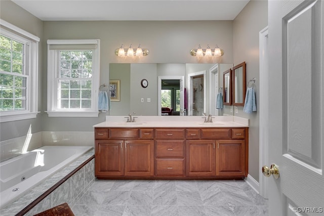2104 Apple Grove Rd, Mineral, VA 23117 - full bathroom featuring double vanity and a tub with jets