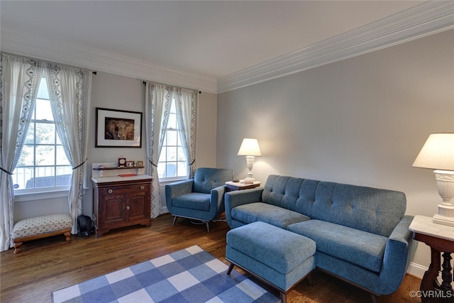 2104 Apple Grove Rd, Mineral, VA 23117 - living area featuring ornamental molding and dark wood finished floors