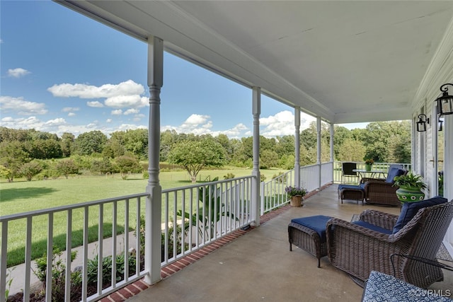 2104 Apple Grove Rd, Mineral, VA 23117 - covered porch with a lawn and view of scattered trees