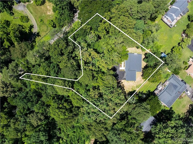 7418 Cherokee Rd, Richmond, VA 23225 - aerial overview of property's location featuring property boundaries highlighted