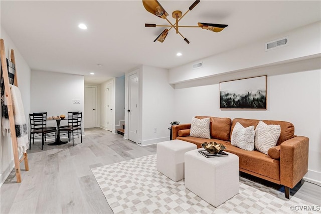 7418 Cherokee Rd, Richmond, VA 23225 - living room with light wood-style flooring and recessed lighting