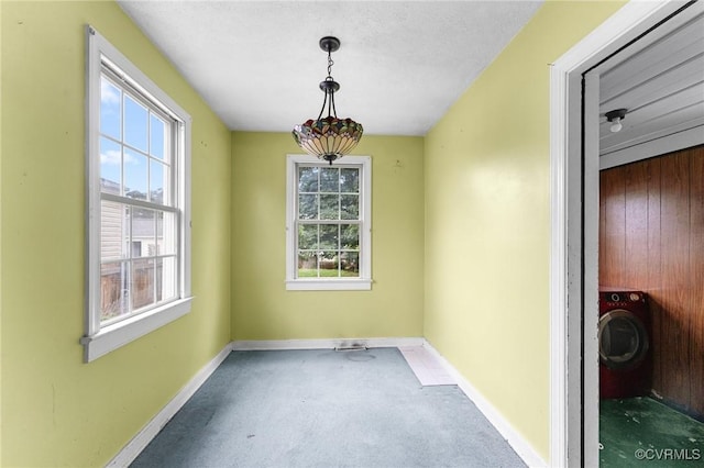 200 Hargrave Ave, Colonial Heights, VA 23834 - unfurnished dining area with washer / clothes dryer, healthy amount of natural light, and carpet
