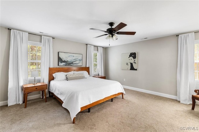 8307 Badestowe Ct, Chesterfield, VA 23832 - bedroom with multiple windows, light colored carpet, and ceiling fan