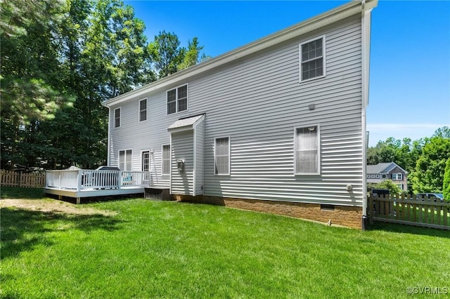 8307 Badestowe Ct, Chesterfield, VA 23832 - rear view of property featuring a wooden deck and crawl space