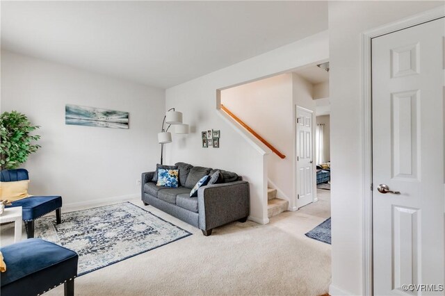 6007 Faulkner Dr, North Chesterfield, VA 23234 - living room featuring carpet floors and stairway