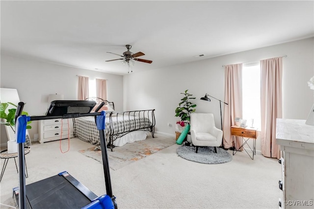 6007 Faulkner Dr, North Chesterfield, VA 23234 - exercise area with carpet floors and a ceiling fan